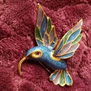 HUMMINGBIRD Turquoise Color Lapel Pin